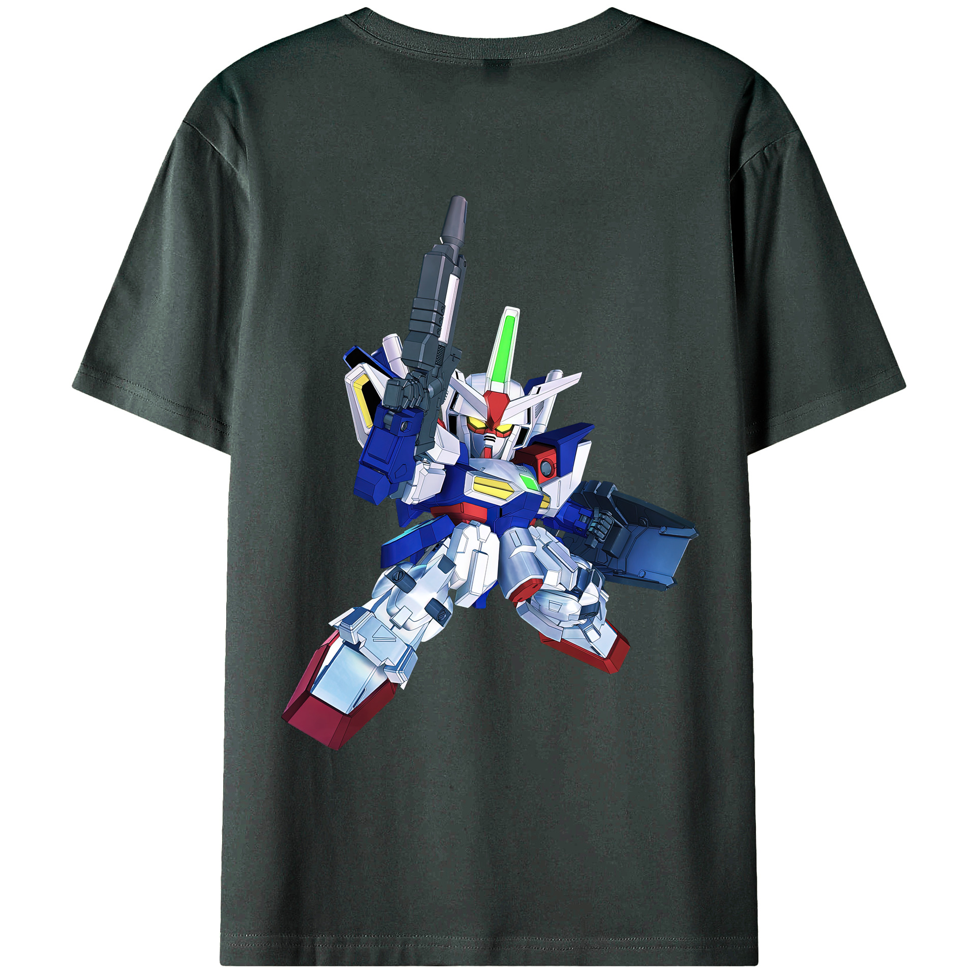 （画像用） 機動戦士ガンダム Mobile Suit Gundam 綿100％ メンズ半袖Tシャツ（バックプリント） 通気性